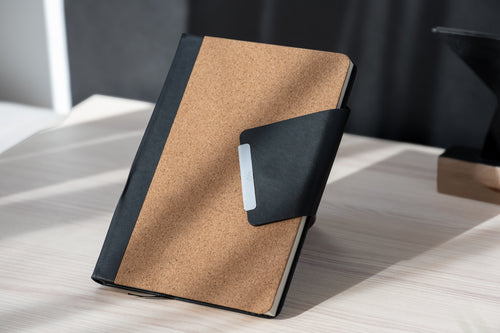 Cork Quill notebook with cork cover, black spine and elastic closure, photo 2 of 3